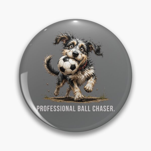 Item preview, Professional Ball Chaser – Soccre Scruffy Dog Illustration designed and sold by PAPIRO SIGLO XXI.