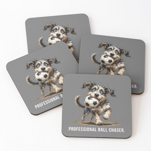 Item preview, Professional Ball Chaser – Soccre Scruffy Dog Illustration designed and sold by PAPIRO SIGLO XXI.