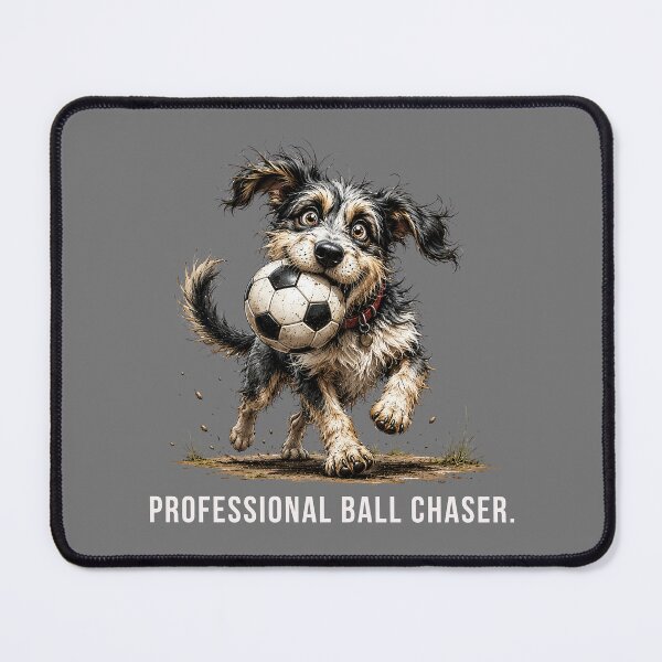 Item preview, Professional Ball Chaser – Soccre Scruffy Dog Illustration designed and sold by PAPIRO SIGLO XXI.