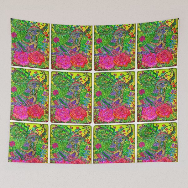 Item preview, Garden Songbird – Hand Drawn Floral Fantasy Art designed and sold by Selena.m.studio.