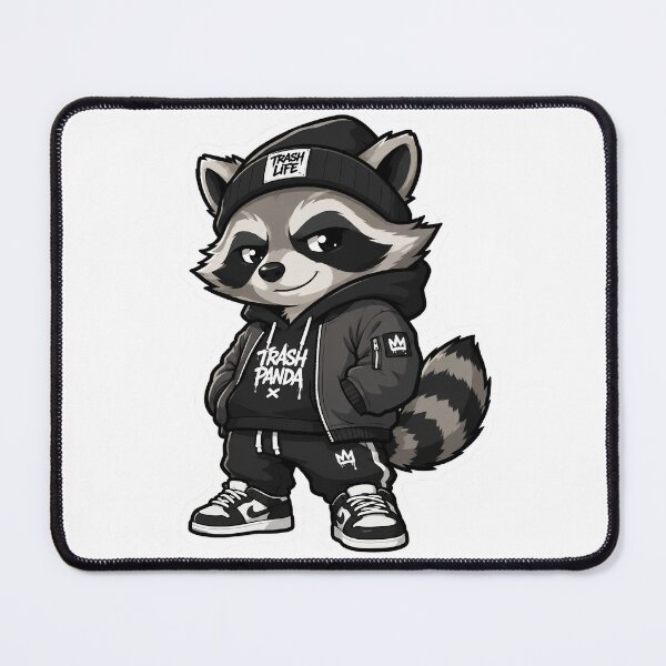 Item preview, Raccoon Streetwear Mascot Sticker – Urban Trash Panda Chibi Vector Character designed and sold by Aesthicer.