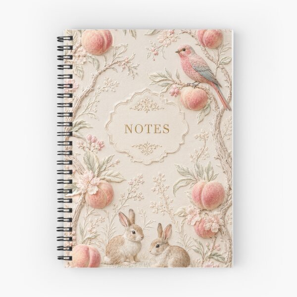 Item preview, Vintage Peach Garden Bunny Notebook Design designed and sold by Ioanna-Studio.