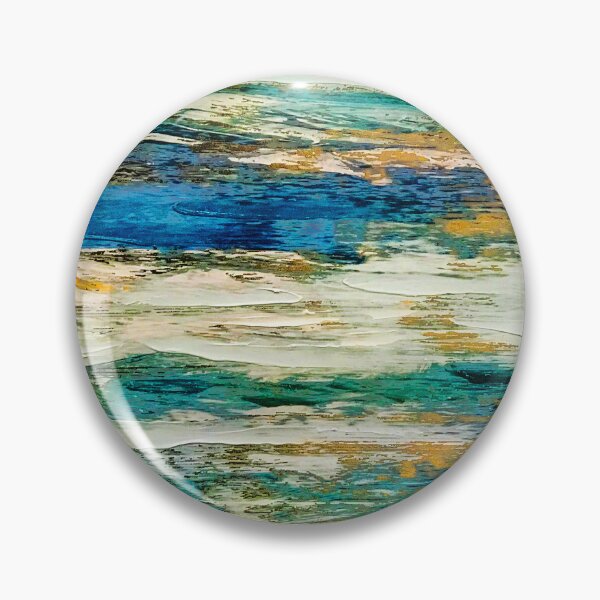 Item preview, Blue, Green, And Golden Ocean Streams Abstract Painting designed and sold by DEC02.