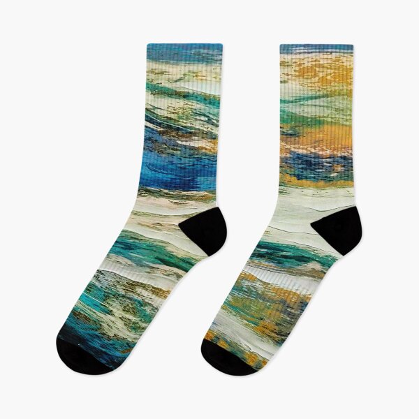 Item preview, Blue, Green, And Golden Ocean Streams Abstract Painting designed and sold by DEC02.