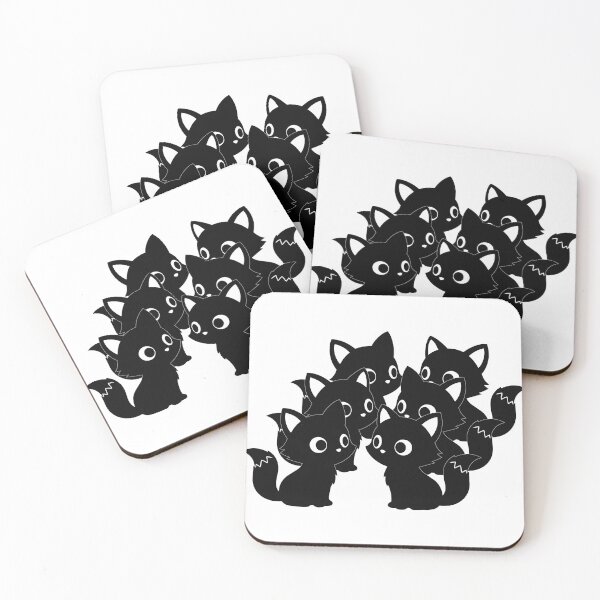 Item preview, Kawaii Black Fox Pack Silhouette Clipart - Cute Chibi Fox Group Vector - Cricut Gothic Art Files designed and sold by BestChoiceService.