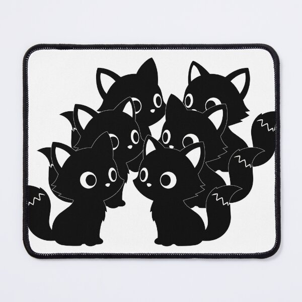 Item preview, Kawaii Black Fox Pack Silhouette Clipart - Cute Chibi Fox Group Vector - Cricut Gothic Art Files designed and sold by BestChoiceService.