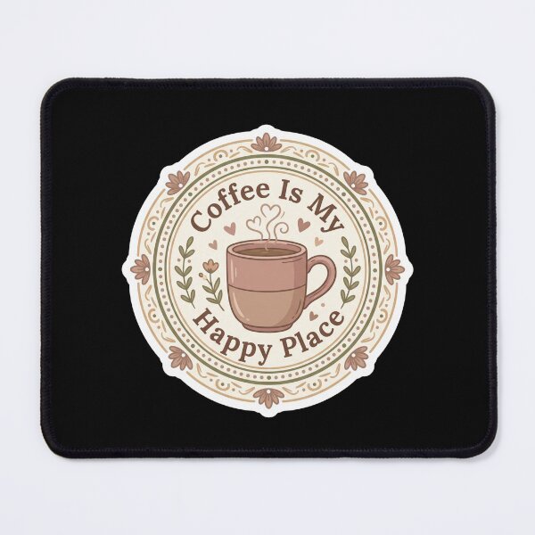 Item preview, Coffee Is My Happy Place Cozy Floral Mug designed and sold by Sketchlegacy.