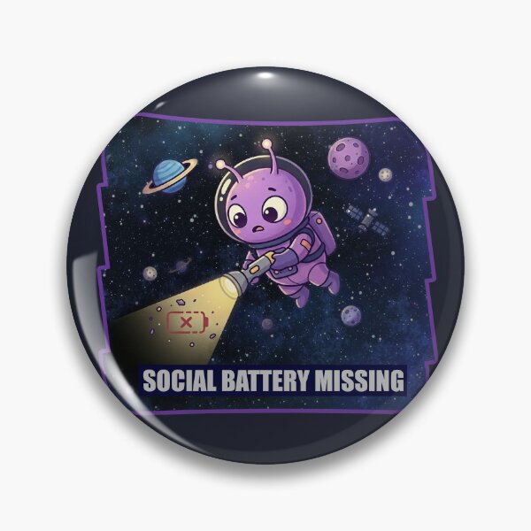 Item preview, Social Battery Missing designed and sold by QuietNovaShop.