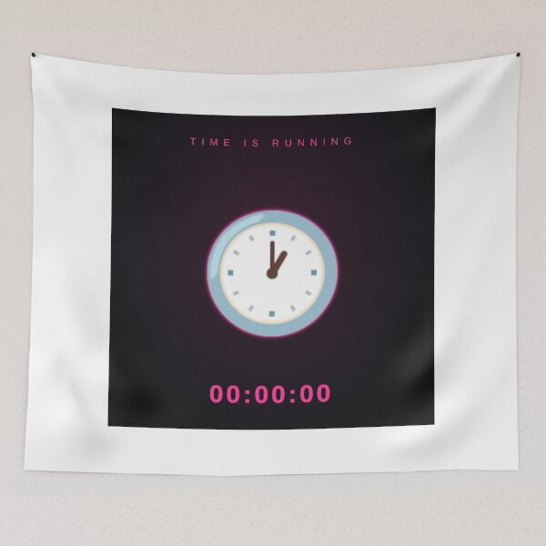 Item preview, Time Is Running Neon Clock Digital Counter - Synthwave Retro Noir Art designed and sold by Yuran11.