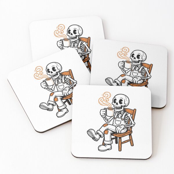 Item preview, Skeleton Drinking Coffee Everything Is Fine Sarcastic designed and sold by CozyDesignsCo.