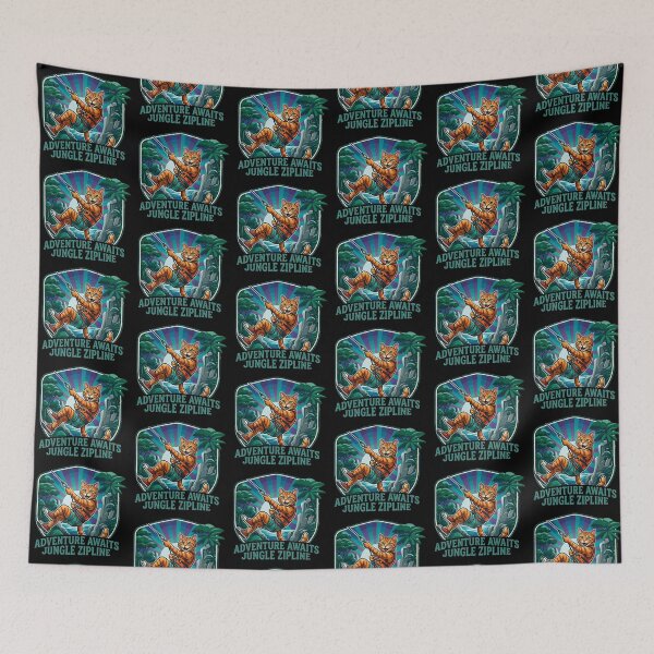 Item preview, Adventure Awaits – Jungle Zipline Cat designed and sold by Dogandesighn.