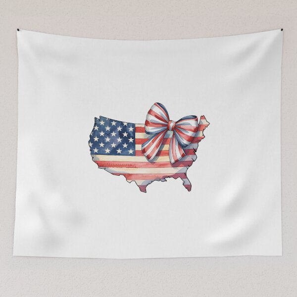 Item preview, American Flag Bow USA Map Patriotic designed and sold by ShopVelona.