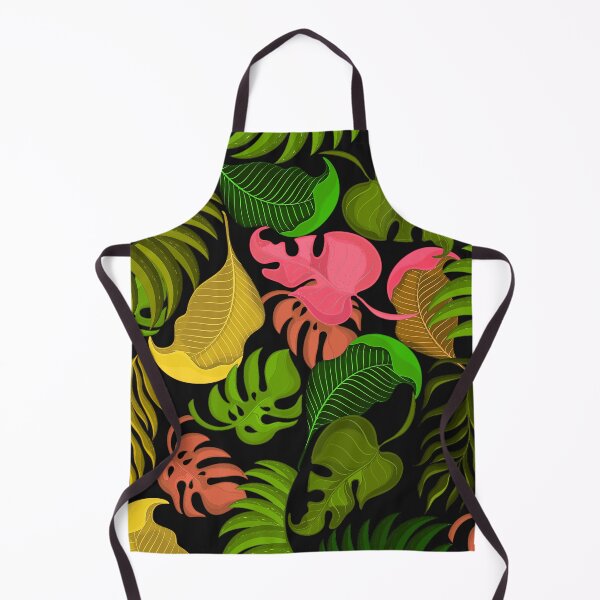 Item preview, Pink, Green, Yellow Tropical Leaves Pattern On Black designed and sold by DEC02.