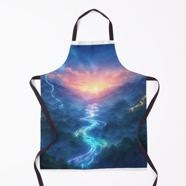 Item preview, Rivers of Light — Glowing Valley Anime Fantasy Landscape Art designed and sold by middelight-luna.