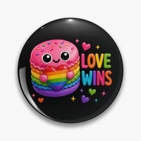 Item preview, Love Wins Rainbow Macaron designed and sold by Liv Solara.