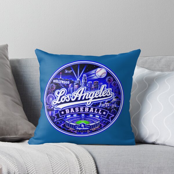 Item preview, Los Angeles Baseball Neon Night Skyline designed and sold by TKOprintdesigns.