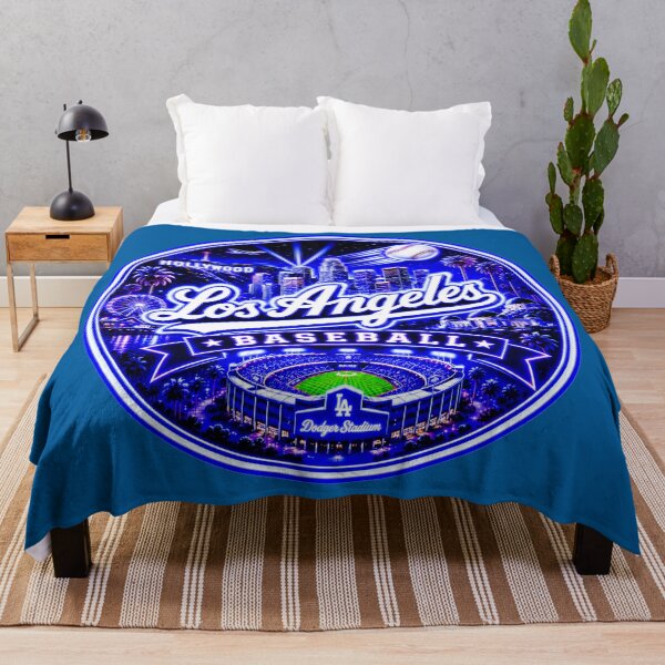 Item preview, Los Angeles Baseball Neon Night Skyline designed and sold by TKOprintdesigns.