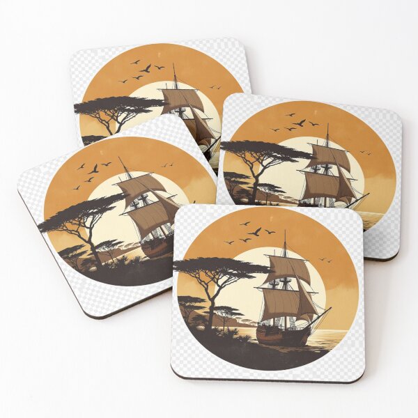 Item preview, Vintage African Sunset Ship Wall Art | Safari Coastal Printable Art designed and sold by GalleryPeak.