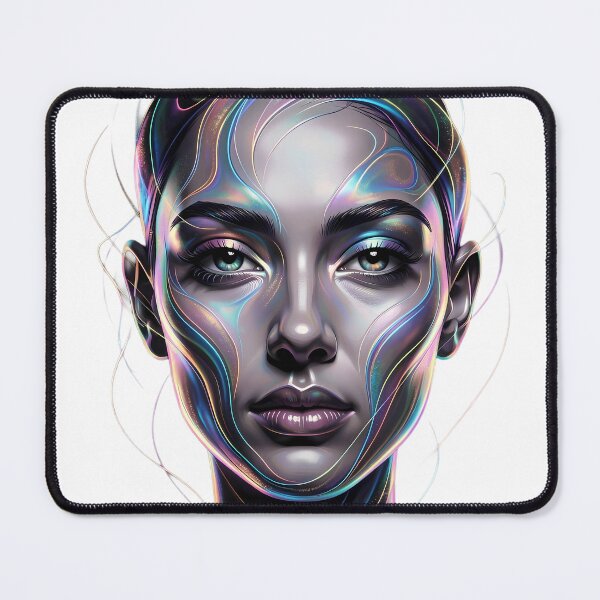 Item preview, Iridescent Soul: Ethereal Neon Portrait designed and sold by SupernovaNote.