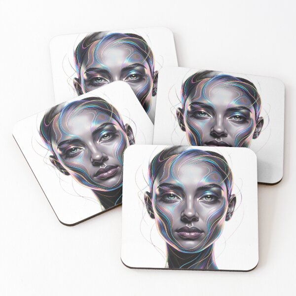 Item preview, Iridescent Soul: Ethereal Neon Portrait designed and sold by SupernovaNote.