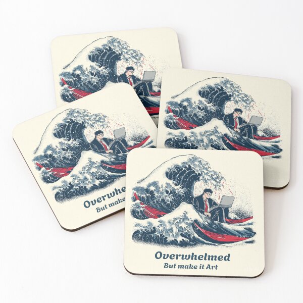 Item preview, Overwhelmed But Make It Art Great Wave Funny Design designed and sold by BooDesignStudio.