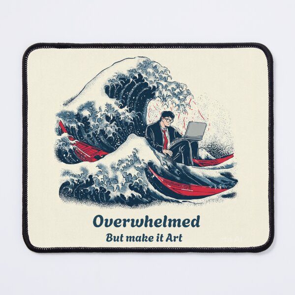 Item preview, Overwhelmed But Make It Art Great Wave Funny Design designed and sold by BooDesignStudio.