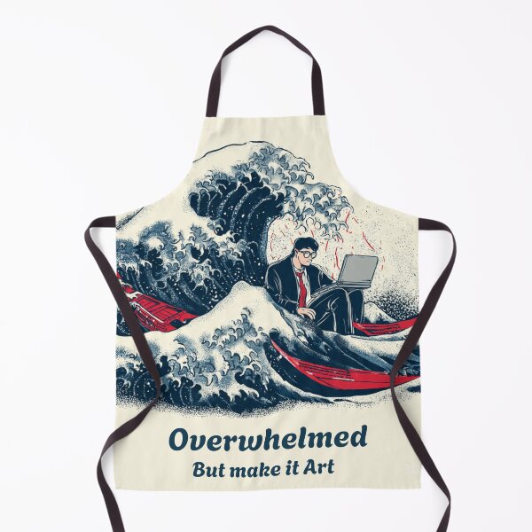 Item preview, Overwhelmed But Make It Art Great Wave Funny Design designed and sold by BooDesignStudio.