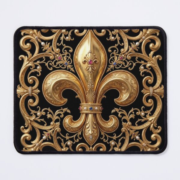 Item preview, Fleur De Lys Gold Ornate Baroque Luxury French Palace Heraldic Emblem designed and sold by ProjectNoah.