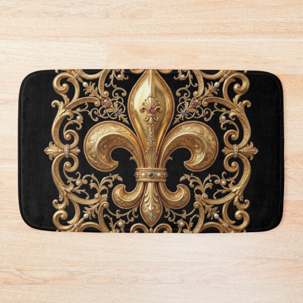 Item preview, Fleur De Lys Gold Ornate Baroque Luxury French Palace Heraldic Emblem designed and sold by ProjectNoah.