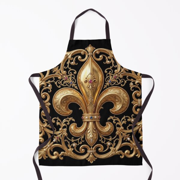 Item preview, Fleur De Lys Gold Ornate Baroque Luxury French Palace Heraldic Emblem designed and sold by ProjectNoah.