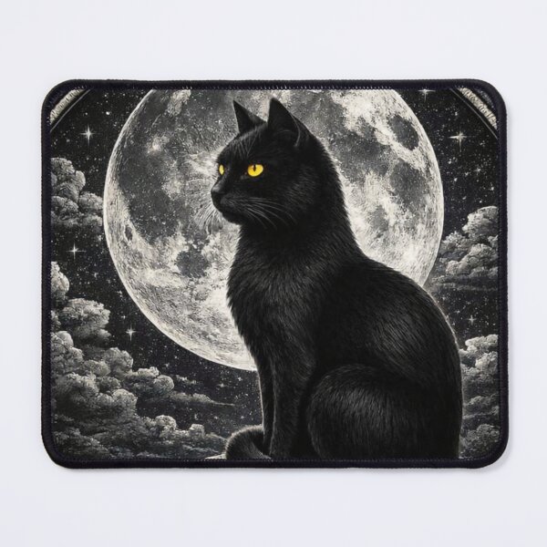 Item preview, Moonlit Guardian Cat designed and sold by ImagineNature.