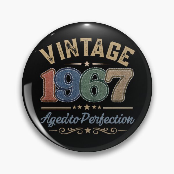 Item preview, Vintage 1967 Aged to Perfection Retro Birthday Design | Born in 1967 | Embroidered Denim Style designed and sold by Silaris Designs.