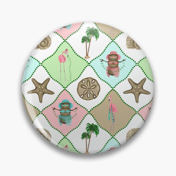 Item preview, Harlequin Quilt Design Part of Coastal Christmas Collection in Pink, Blue and Sand designed and sold by PD-Coastal.