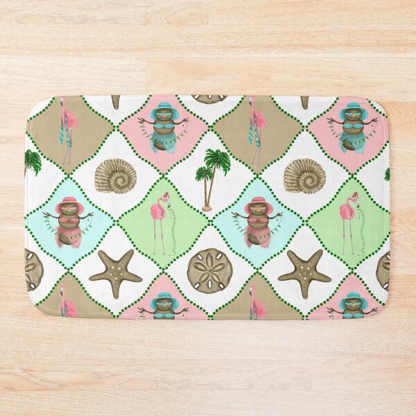 Item preview, Harlequin Quilt Design Part of Coastal Christmas Collection in Pink, Blue and Sand designed and sold by PD-Coastal.