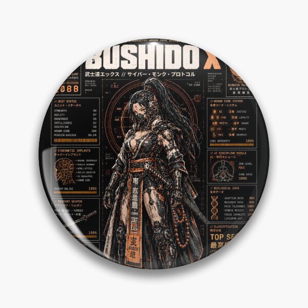 Item preview, BUSHIDO X: Cyberpunk Samurai Anime Girl & Mecha Warrior HUD designed and sold by saamessart.