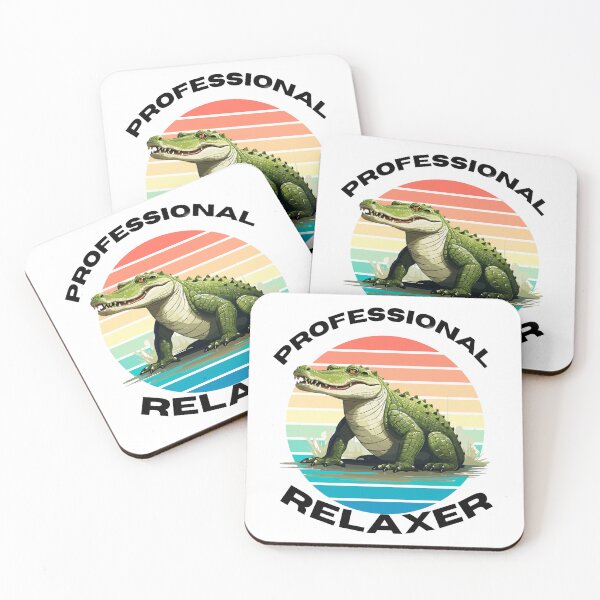 Item preview, Professional Relaxer Crocodile Vintage Sunset Funny T-Shirt designed and sold by vibecraft_studio2.