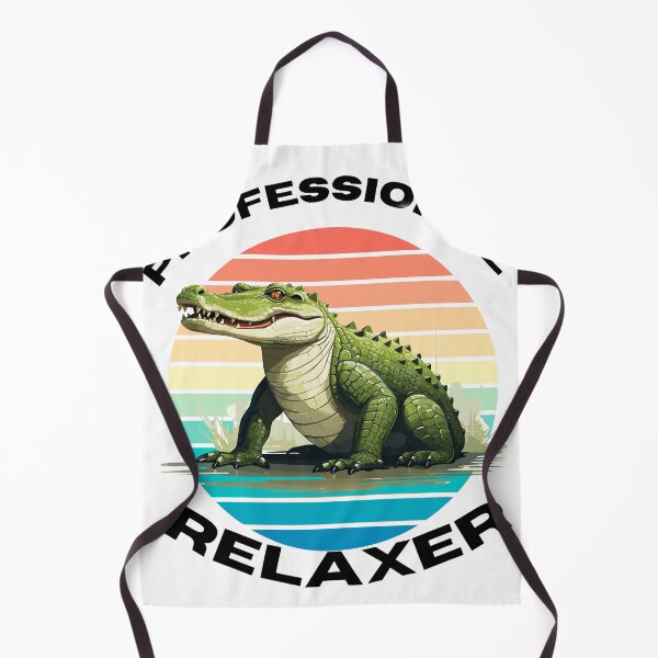 Item preview, Professional Relaxer Crocodile Vintage Sunset Funny T-Shirt designed and sold by vibecraft_studio2.