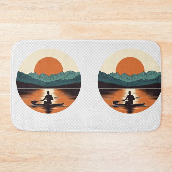 Item preview, Mountain Sunset Paddle Board Wall Art | Retro Lake Adventure Printable designed and sold by GalleryPeak.