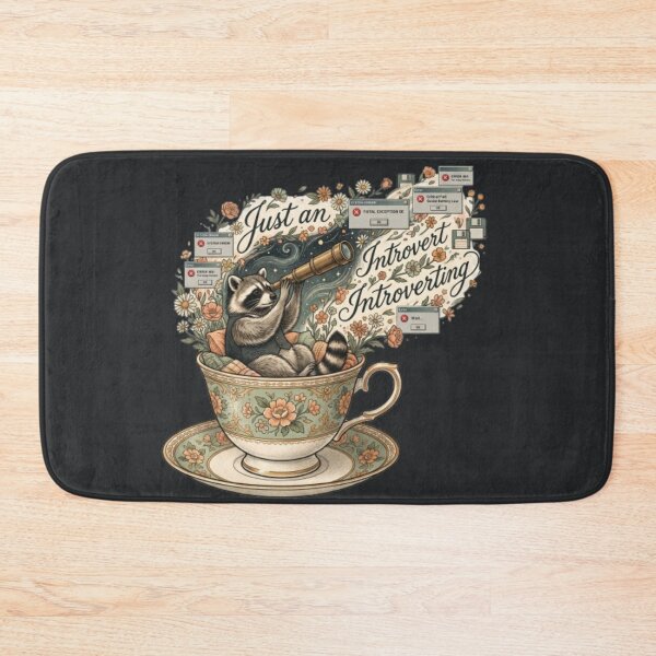 Item preview, Just An Introvert Introverting - Surreal Raccoon Teacup Art designed and sold by krish-prints.