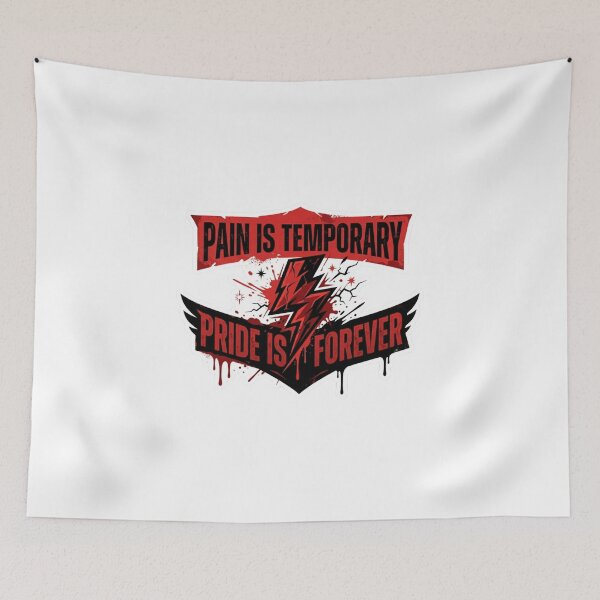 Item preview, Pain Is Temporary Pride Is Forever Gym Motivation Quote designed and sold by JeevanStickers.