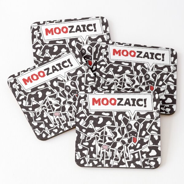 Item preview, Moozaic Funny Cow Cowprint Mosaic Doodle designed and sold by Dibujo Divertido.