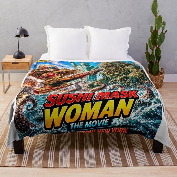 Item preview, SUSHI MASK WOMAN THE MOVIE: Seaweed Monster Invasion! NYC in Ruins? designed and sold by Surreal Characters & Cute Pups.