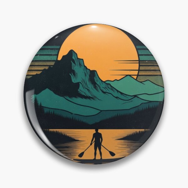 Item preview, Mountain Sunset Paddle BoaRetro Mountain Paddle Board Wall Art | Sunset Lake Adventure Printablerd Wall Art | Retro Lake Adventure Printable designed and sold by GalleryPeak.