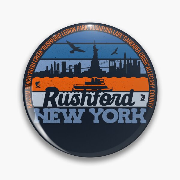 Item preview, Rushford New York Sunset Retro Vintage Local Pride Logo designed and sold by CRHPOD20.