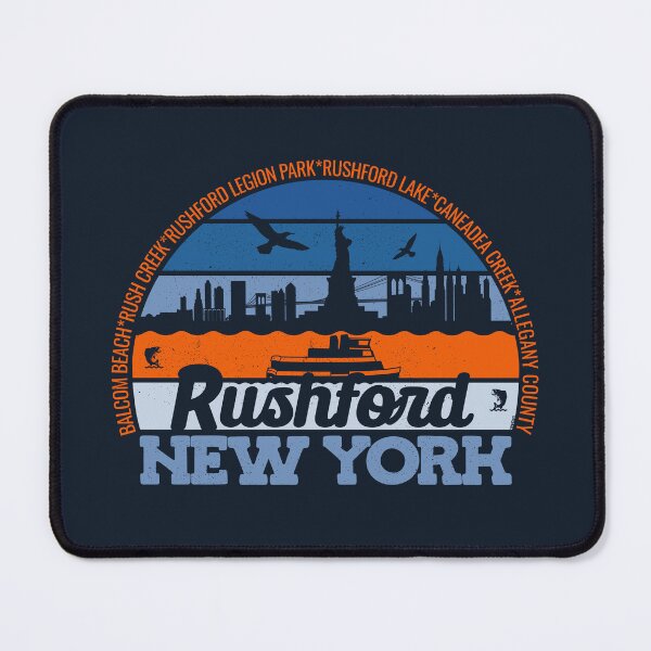 Item preview, Rushford New York Sunset Retro Vintage Local Pride Logo designed and sold by CRHPOD20.