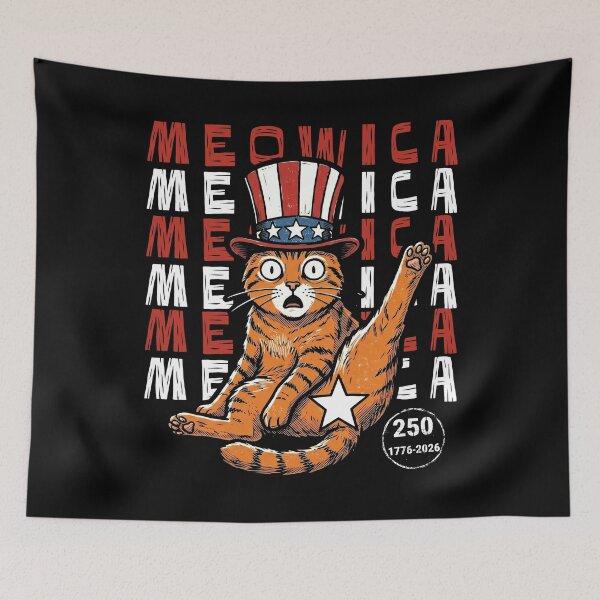 Item preview, Meowica Cat National Celebration Humor Design designed and sold by d247.