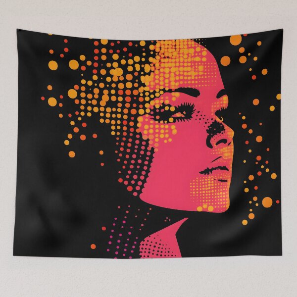 Item preview, Neon Halftone Portrait Burst designed and sold by ClubVacay.