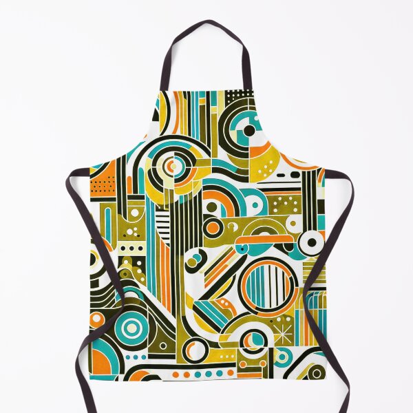 Item preview, Mid-Century Modern Mustard, Aqua, And Olive Hues Geometric designed and sold by DEC02.