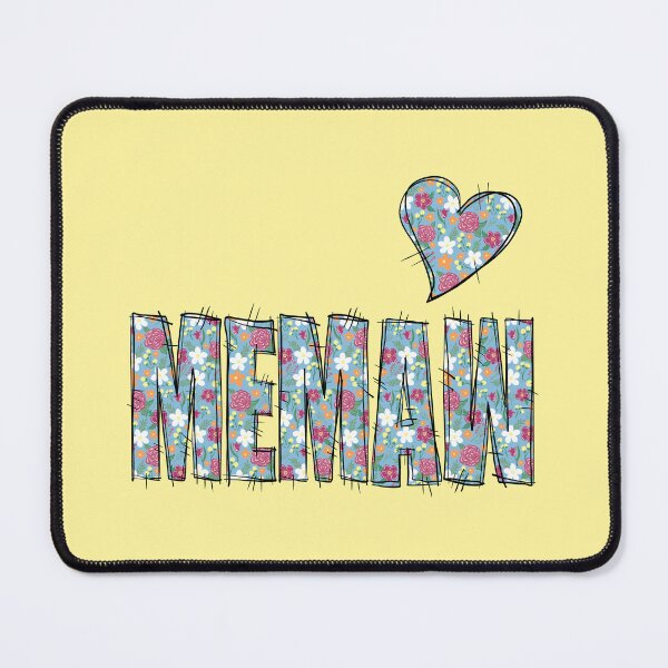 Item preview, MEMAW Grandma Floral Stitch Pattern with yellow background designed and sold by missmann.