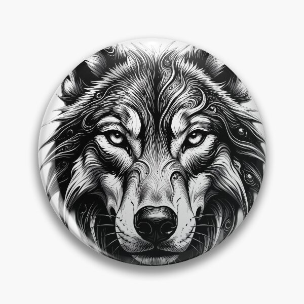 Item preview, Monochrome Tribal Wolf: Fierce Spirit designed and sold by SupernovaNote.